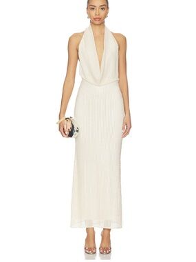 Nola Sequin Cowl Maxi Dress in Buttercup
Bardot